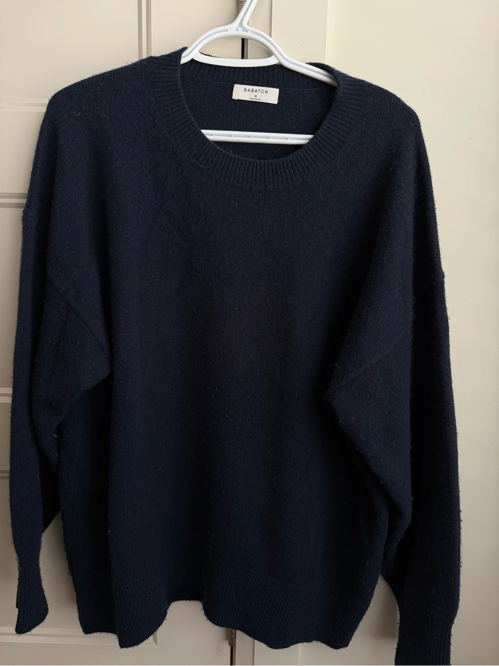 Babaton Cashmere Navy Relaxed Crew Sweater